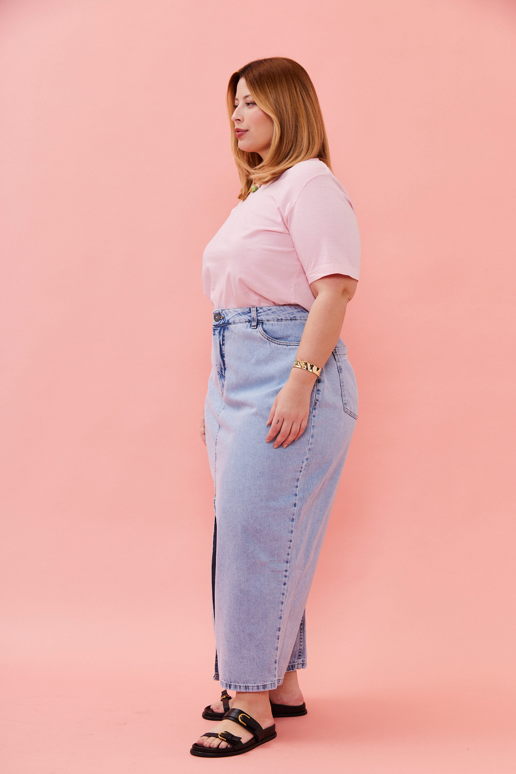 Saia Midi Jeans Eleonora JEANS CLARO