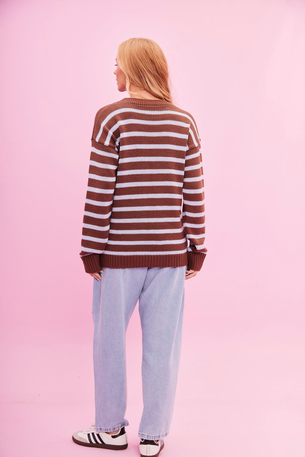 TRICOT LISTRADO MARROM/AZUL