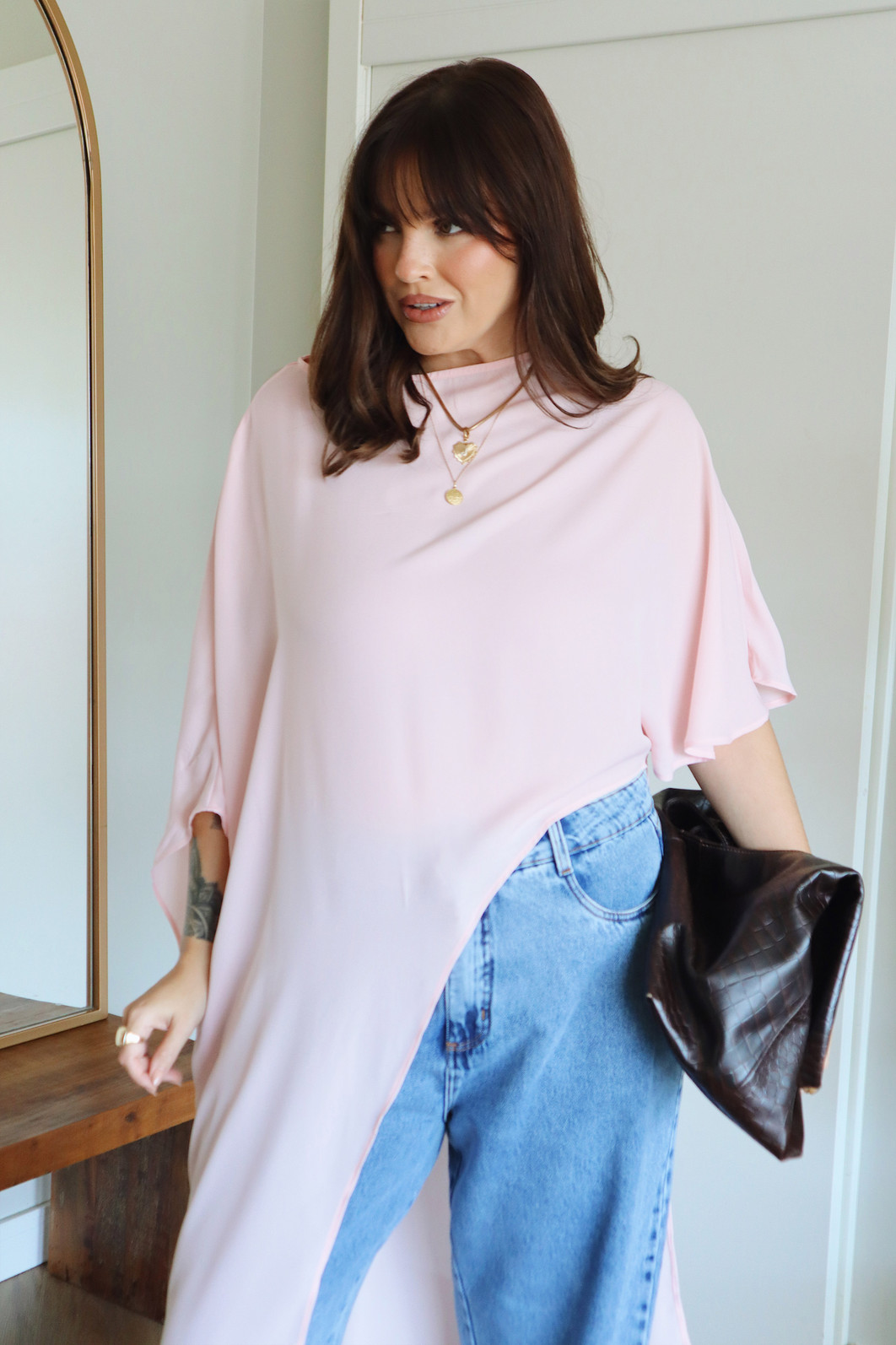 BLUSA CAPA BRUNA ROSA BLUSA CAPA BRUNA ROSA