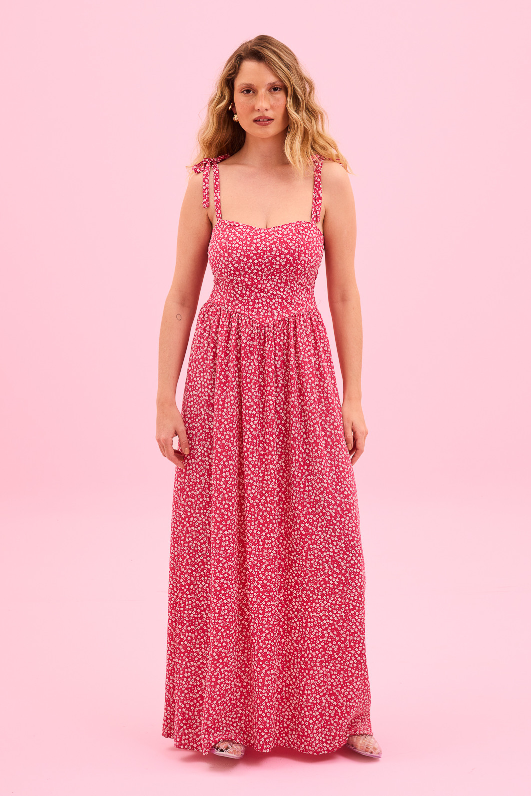 VESTIDO MIDI VISCOSE ALCA FLORAL VESTIDO MIDI VISCOSE ALCA FLORAL
