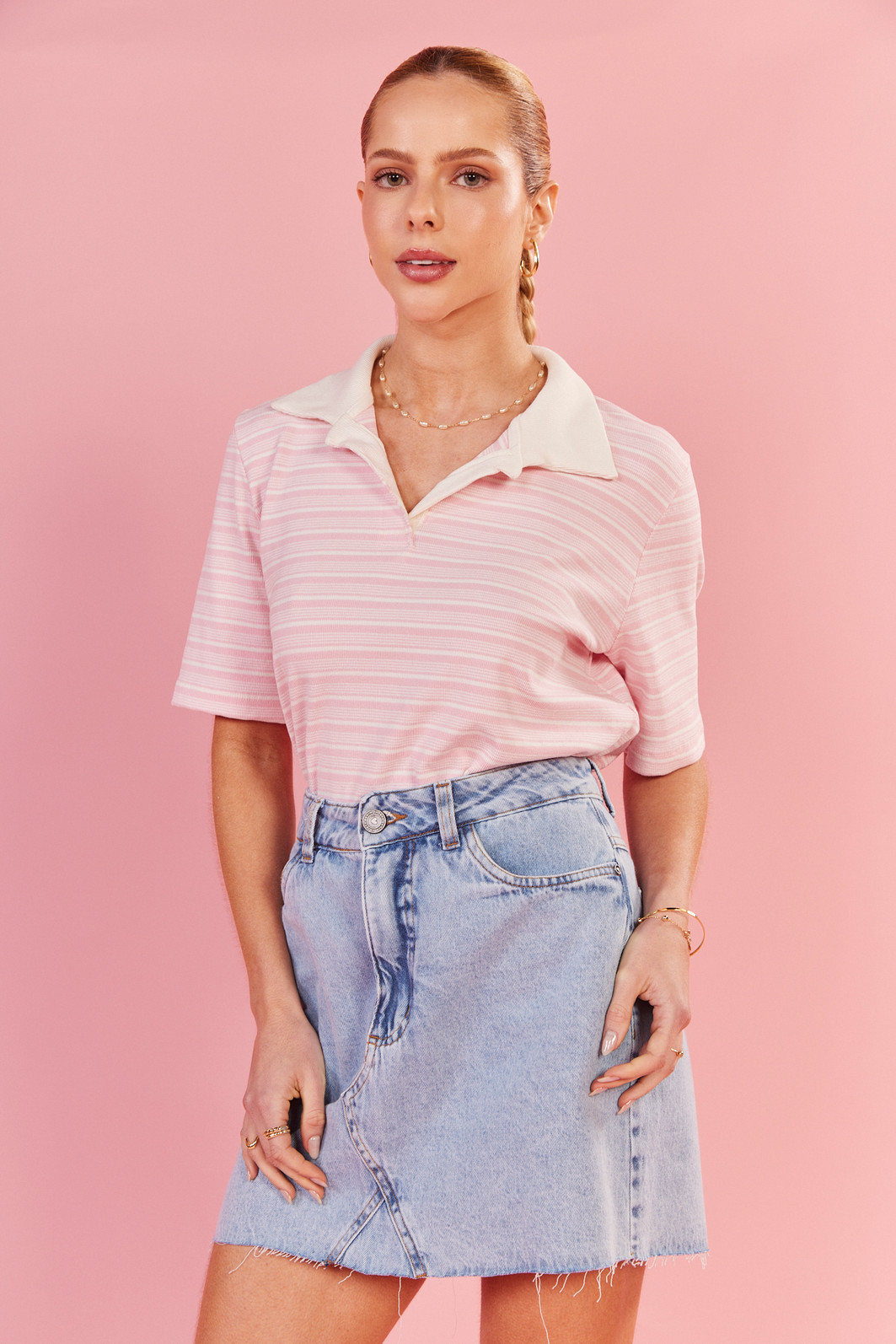 BLUSA POLO LISTRADA JES LISTRADO ROSA BLUSA POLO LISTRADA JES LISTRADO ROSA