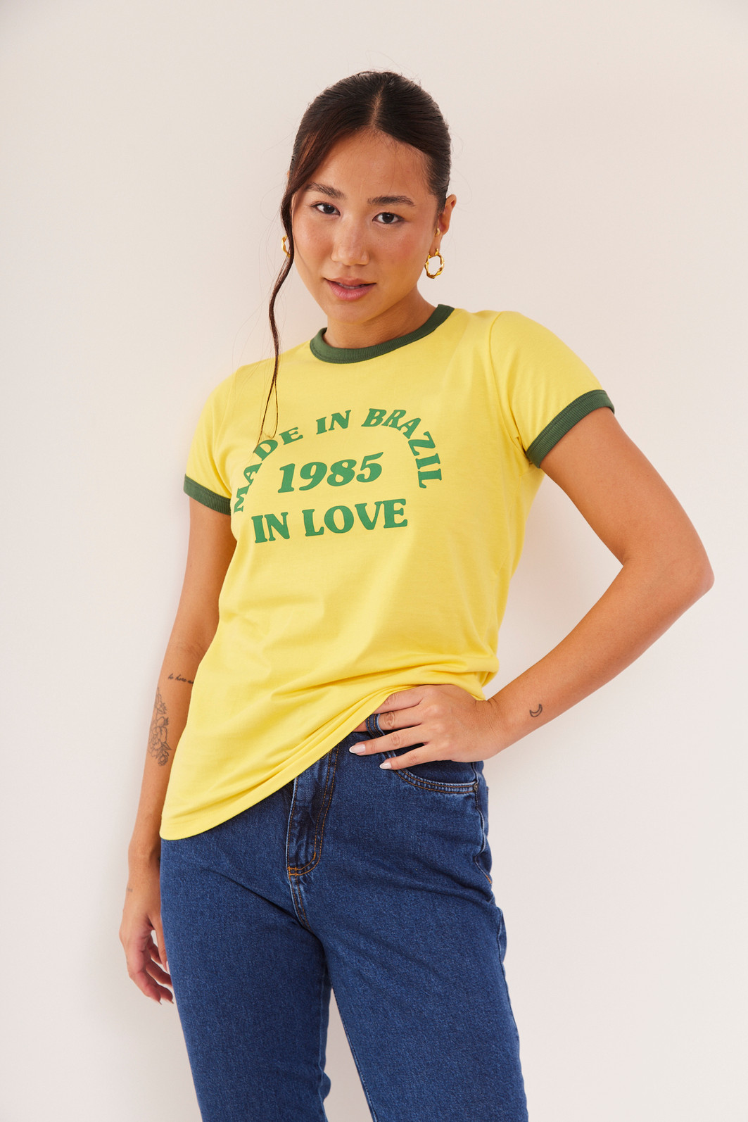 T-SHIRT SLIM MADE IN BRAZIL AMARELO T-SHIRT SLIM MADE IN BRAZIL AMARELO