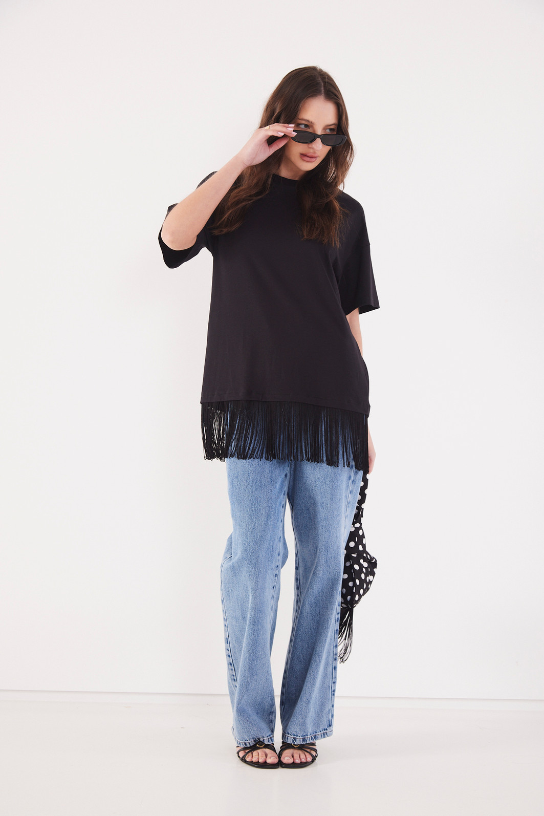T-SHIRT FRANJA LUA PRETO T-SHIRT FRANJA LUA PRETO