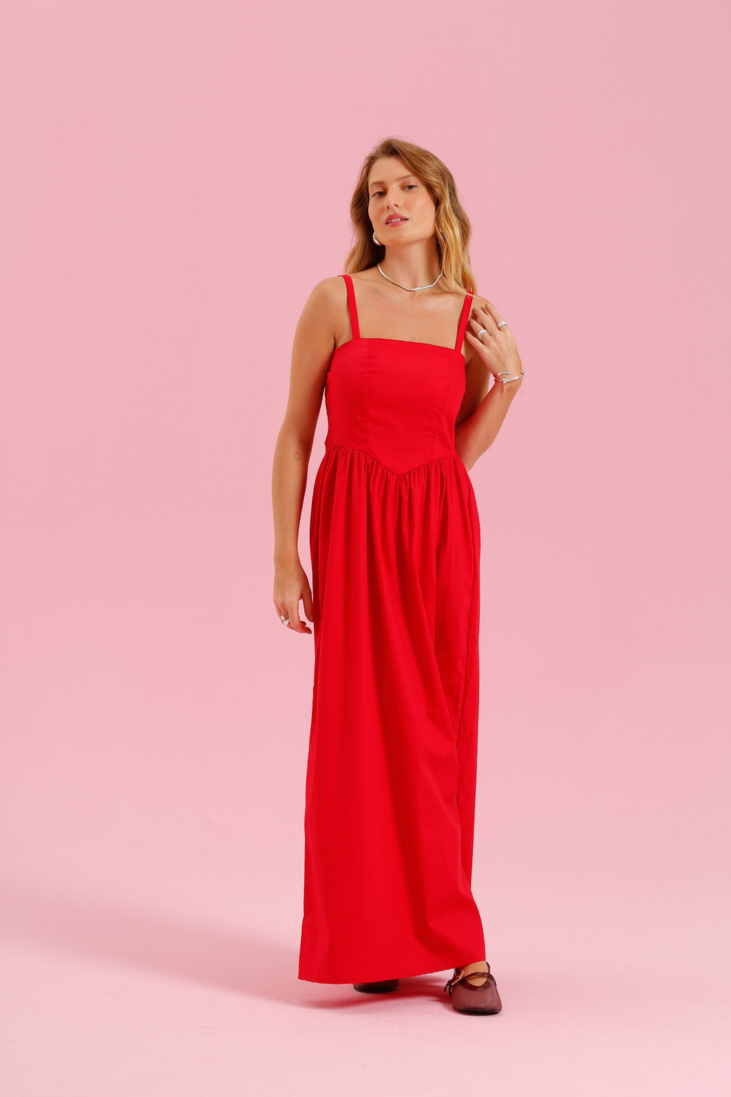 VESTIDO MIDI VERMELHO VESTIDO MIDI VERMELHO