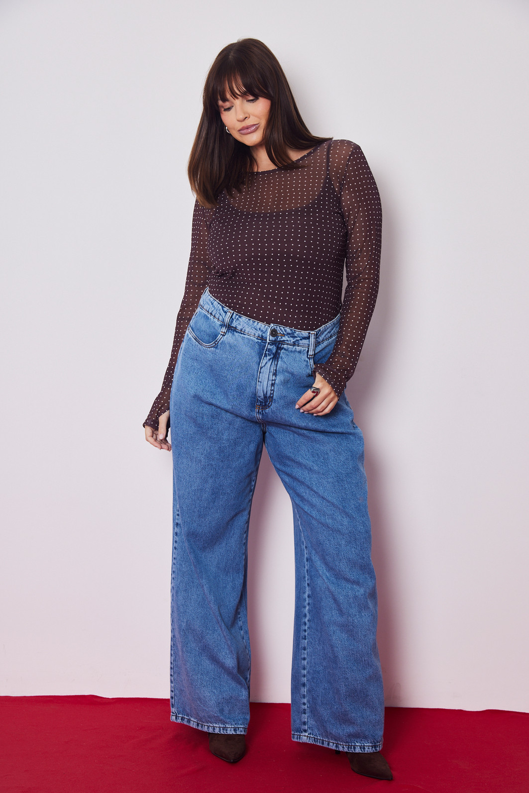 CALÇA JEANS WIDE LEG DULCE JEANS ESCURO CALÇA JEANS WIDE LEG DULCE JEANS ESCURO