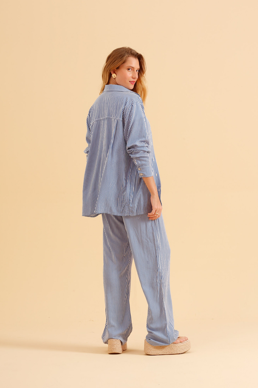 CAMISA MANGA LONGA LISTRADA LISTRADO AZUL CAMISA MANGA LONGA LISTRADA LISTRADO AZUL