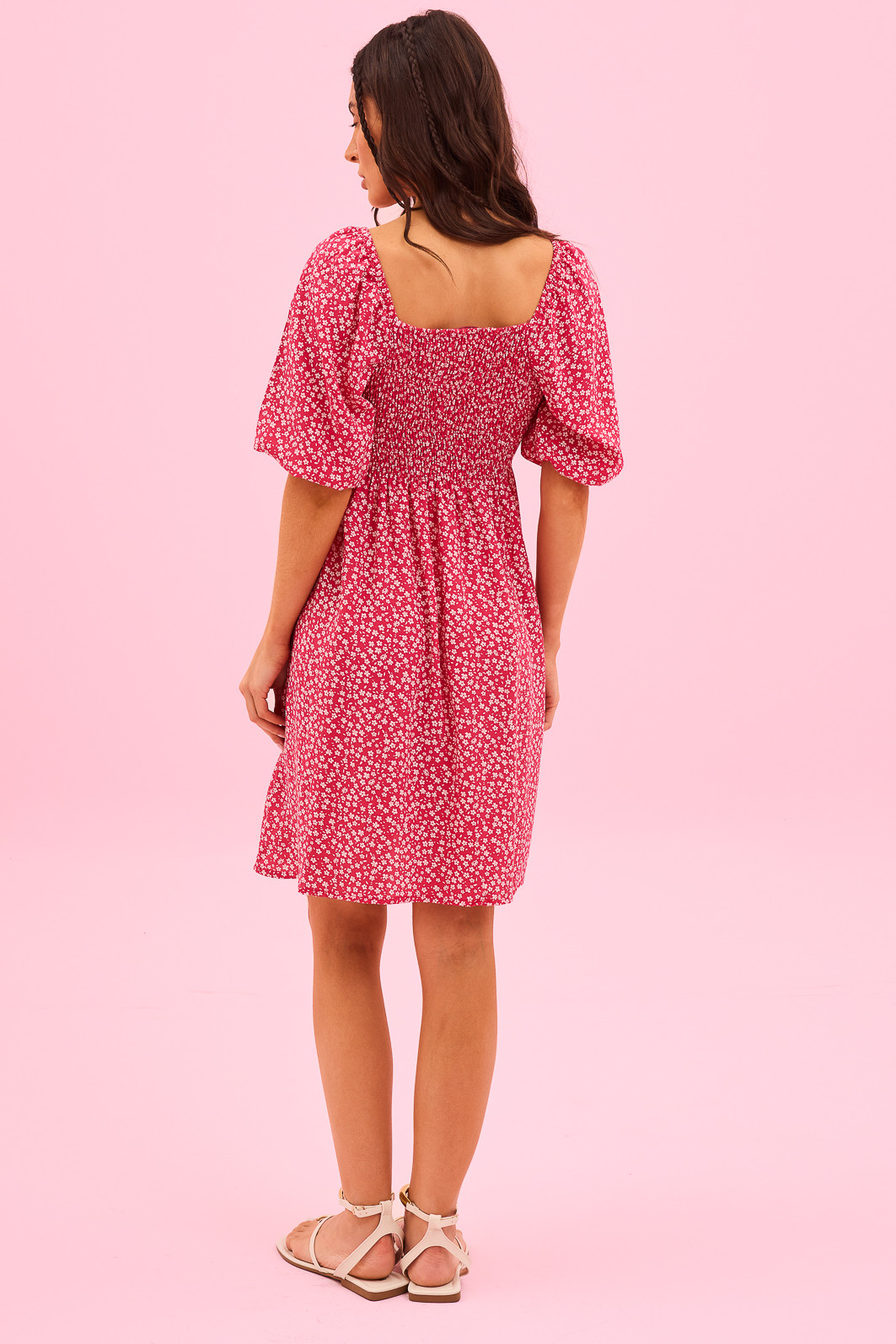 VESTIDO CURTO VISCOSE MILENA FLORAL