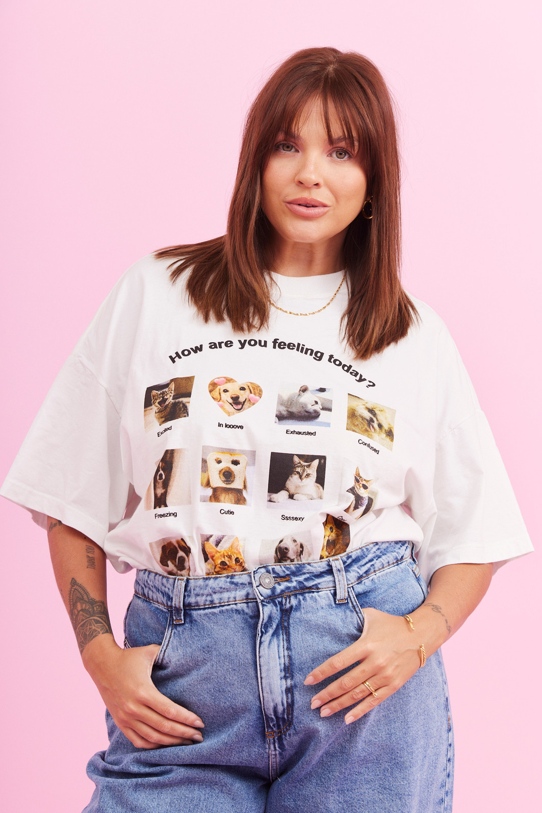 T-SHIRT OVER FEELING BRANCO ACUCAR T-SHIRT OVER FEELING BRANCO ACUCAR