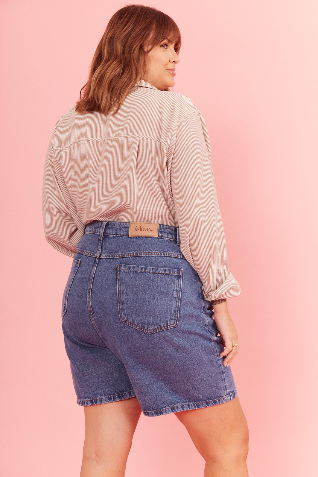 CAMISA JOICE LISTRADO BEGE