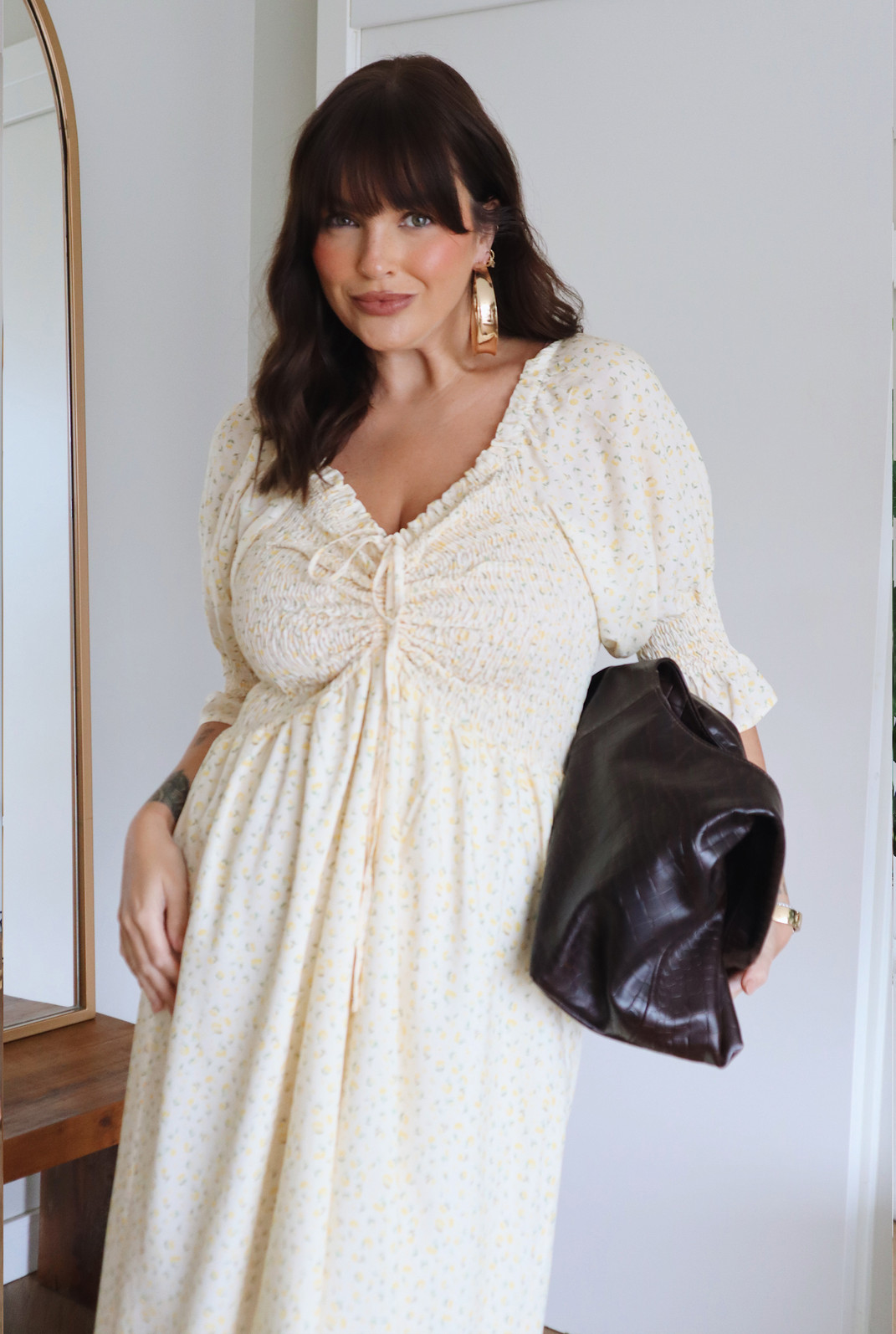 VESTIDO GABRIELA FLORAL FLORES AMARELAS