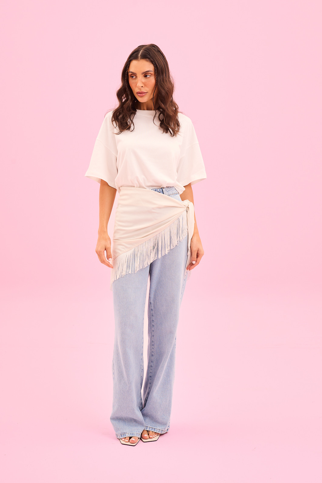 LENÇO COM FRANJA OFF WHITE LENÇO COM FRANJA OFF WHITE