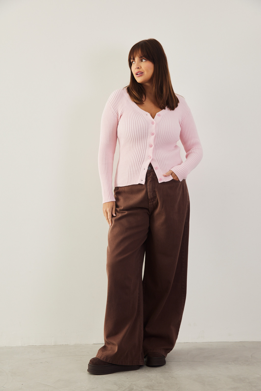CALÇA JEANS WIDE LEG MARROM CALÇA JEANS WIDE LEG MARROM