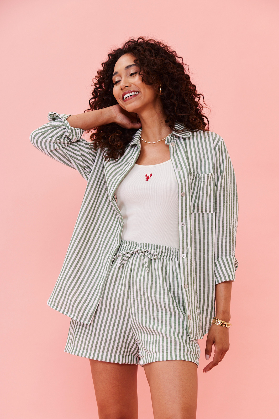 CAMISA ANA LISTRADO VERDE CAMISA ANA LISTRADO VERDE