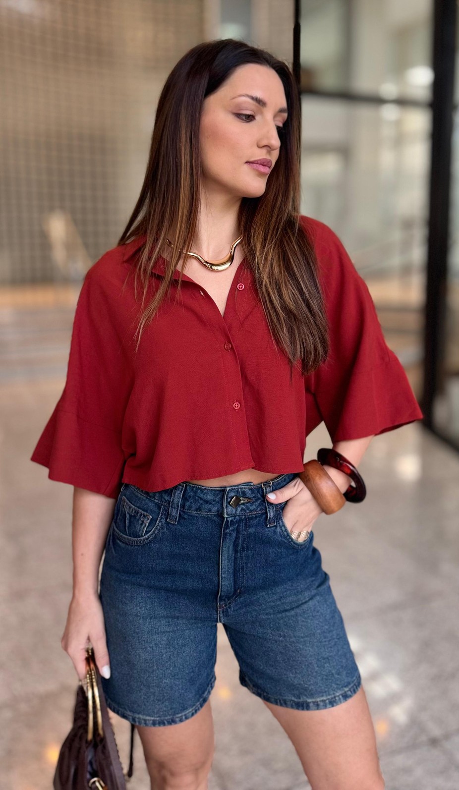 CAMISA LINHO TERRACOTA FORUM