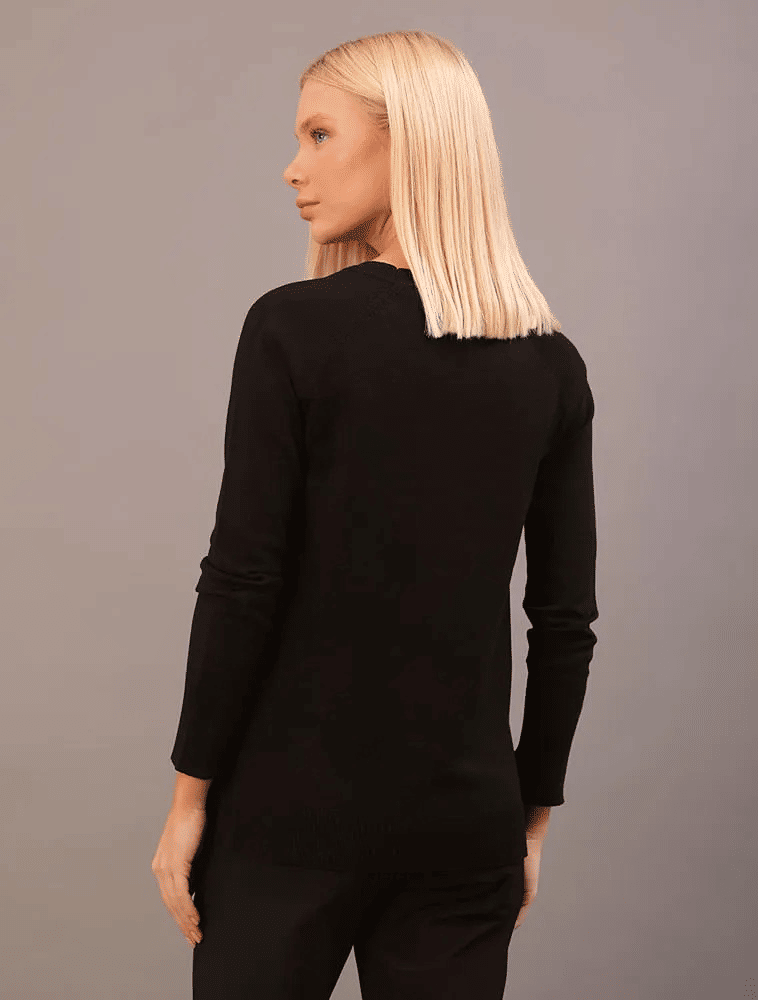 SUETER TRICOT BASICO GOLA CARECA PRETO CALVIN KLEIN SUETER TRICOT BASICO GOLA CARECA PRETO CALVIN KLEIN