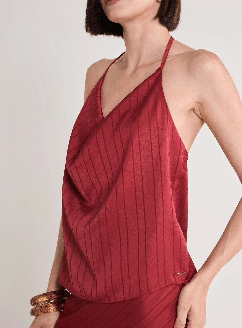 BLUSA DEGAGÊ FRENTE UNICA VERMELHO VIN ROUGE FORUM