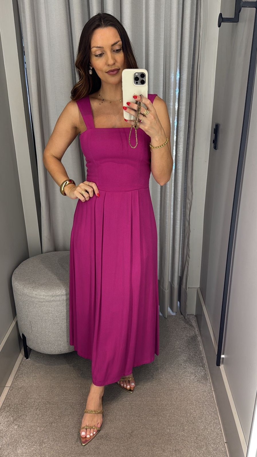 VESTIDO MIDI DECOTE QUADRADO COM LASTEX MORENA ROSA VESTIDO MIDI DECOTE QUADRADO COM LASTEX MORENA ROSA