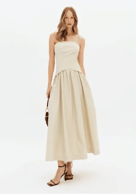VESTIDO SUPER MIDI SEM MANGAS BEGE LANÇA PERFUME VESTIDO SUPER MIDI SEM MANGAS BEGE LANÇA PERFUME