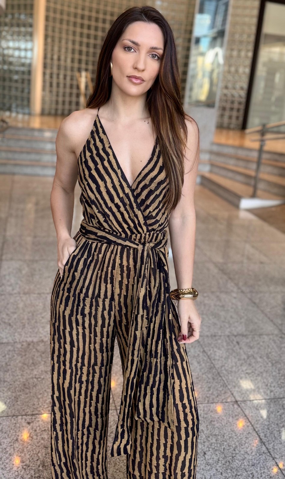 MACACAO LONGO LISTRA RAFIA ANIMALE MACACAO LONGO LISTRA RAFIA ANIMALE