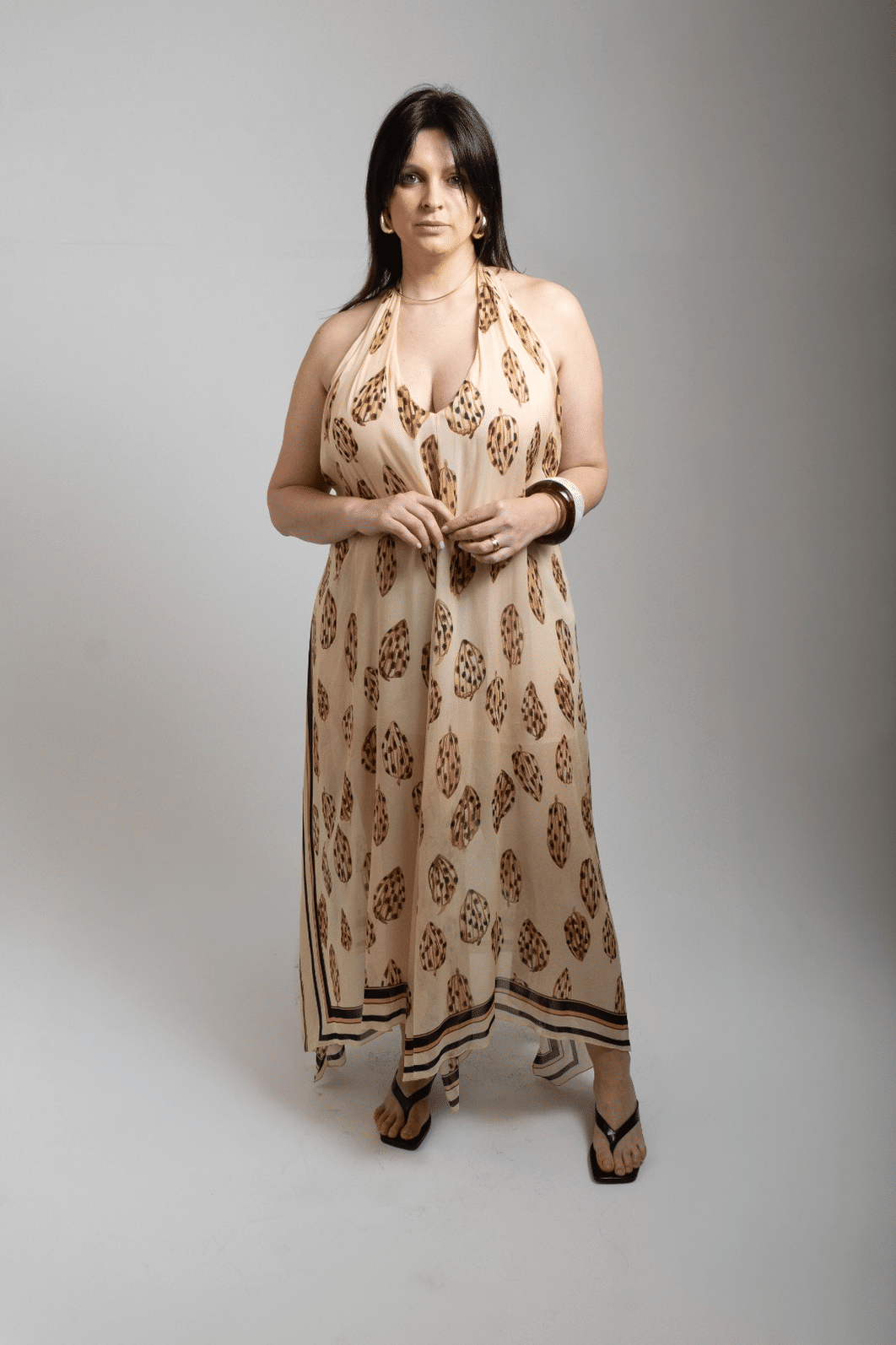 VESTIDO FLUIDO LENCO CACAU ANIMALE VESTIDO FLUIDO LENCO CACAU ANIMALE