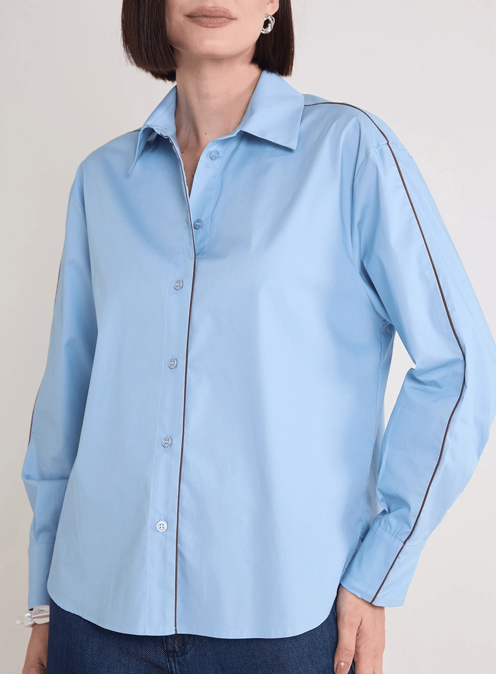 CAMISA ALFAIATARIA RETA AZUL CLARO FORUM CAMISA ALFAIATARIA RETA AZUL CLARO FORUM