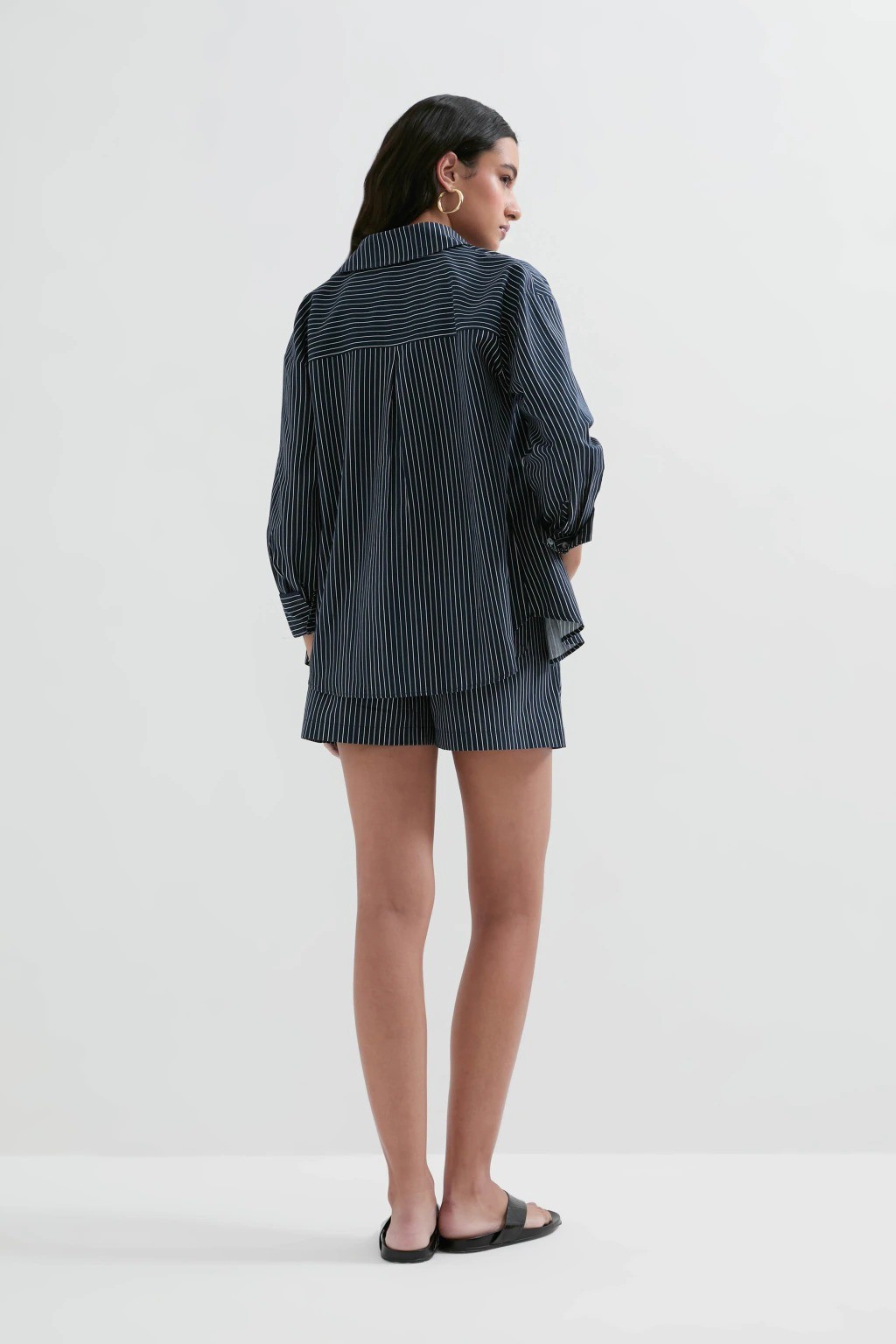 CAMISA MARGO LISTRAS AZUL MARINHO