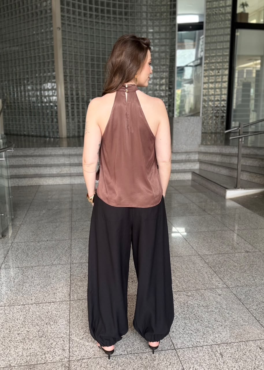 BLUSA SOLTA MARROM MORENA ROSA BLUSA SOLTA MARROM MORENA ROSA