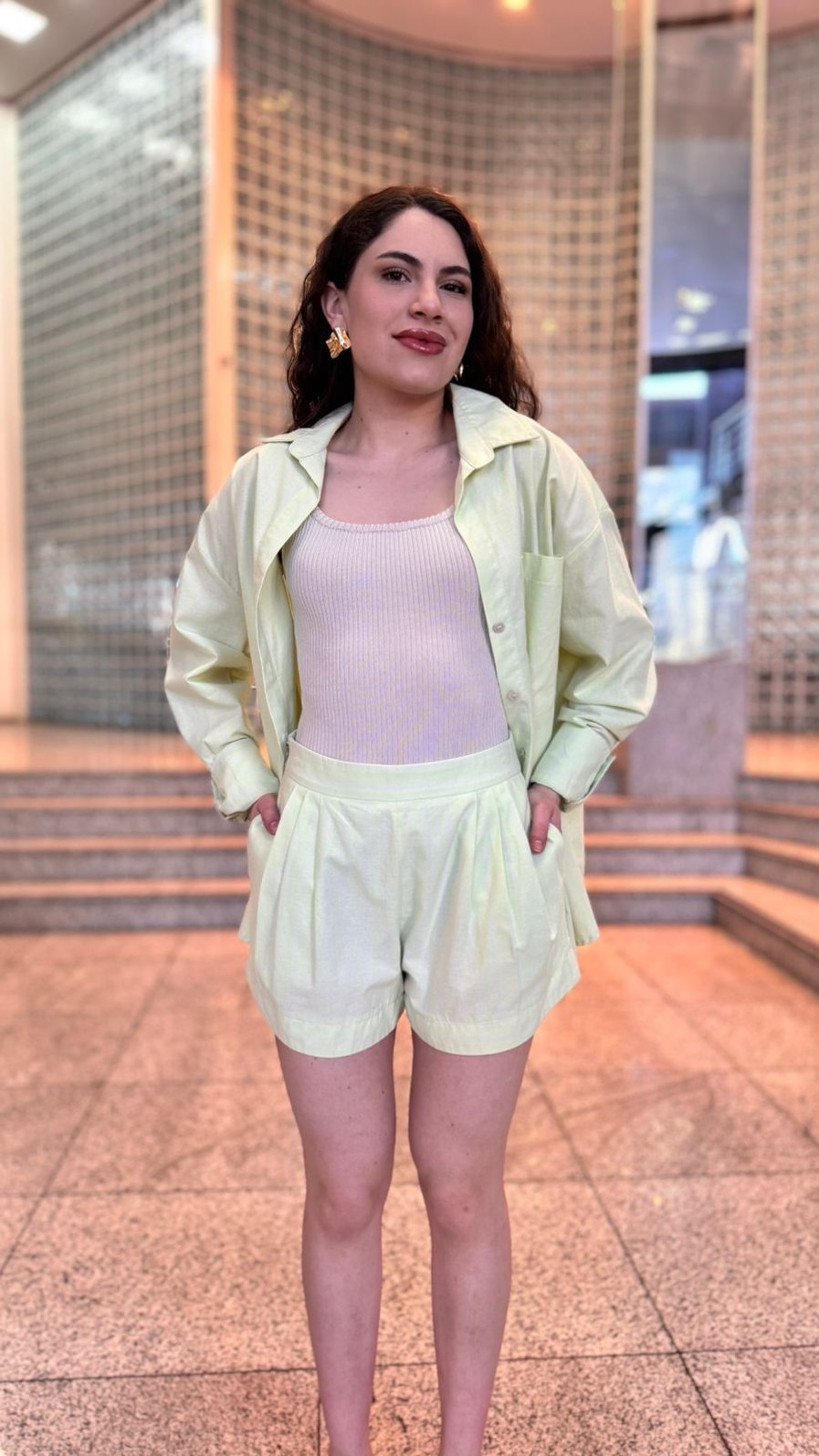 SHORT TRICOLINE LISTRAS FINAS LIMA MY PLACE