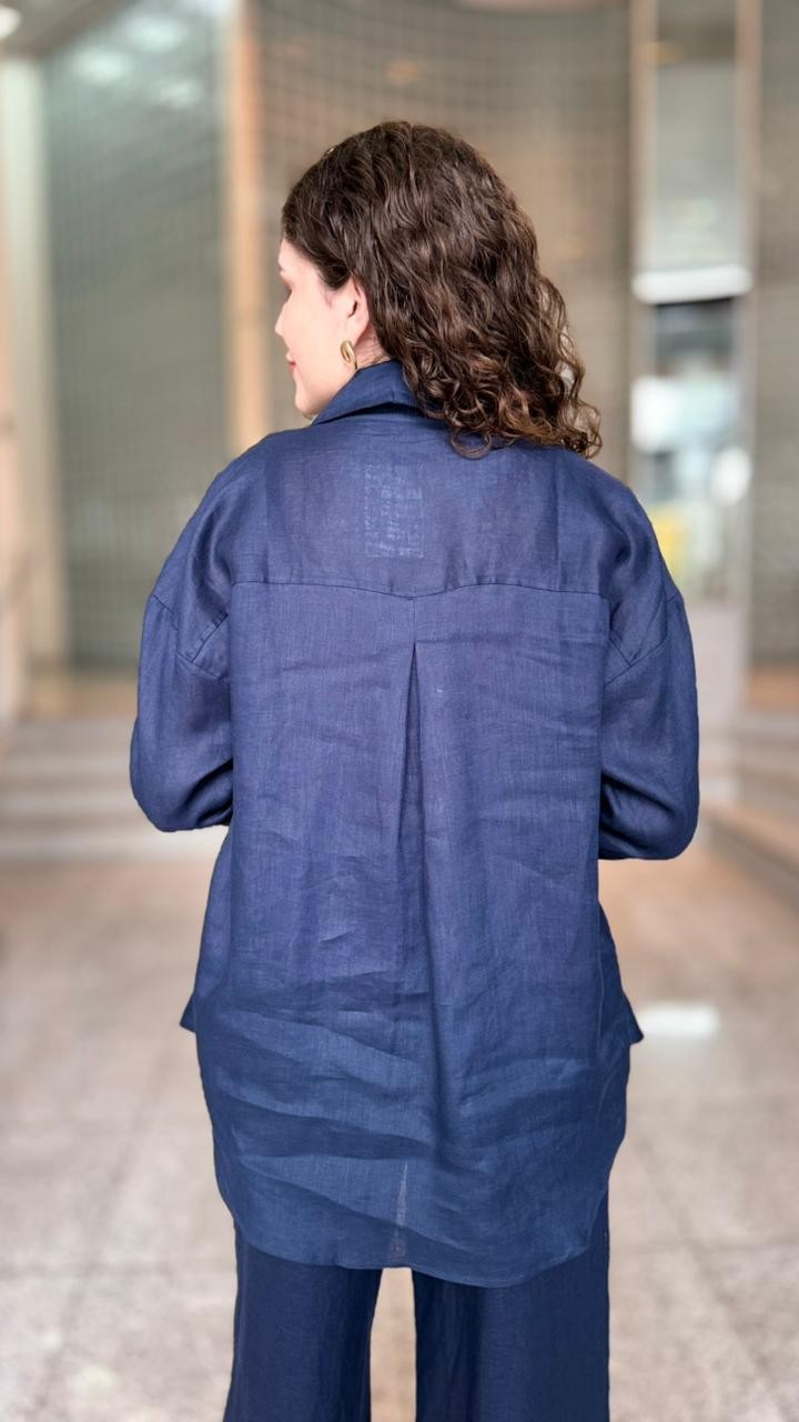 CAMISA CHLOE AZUL MARINHO CAMISA CHLOE AZUL MARINHO