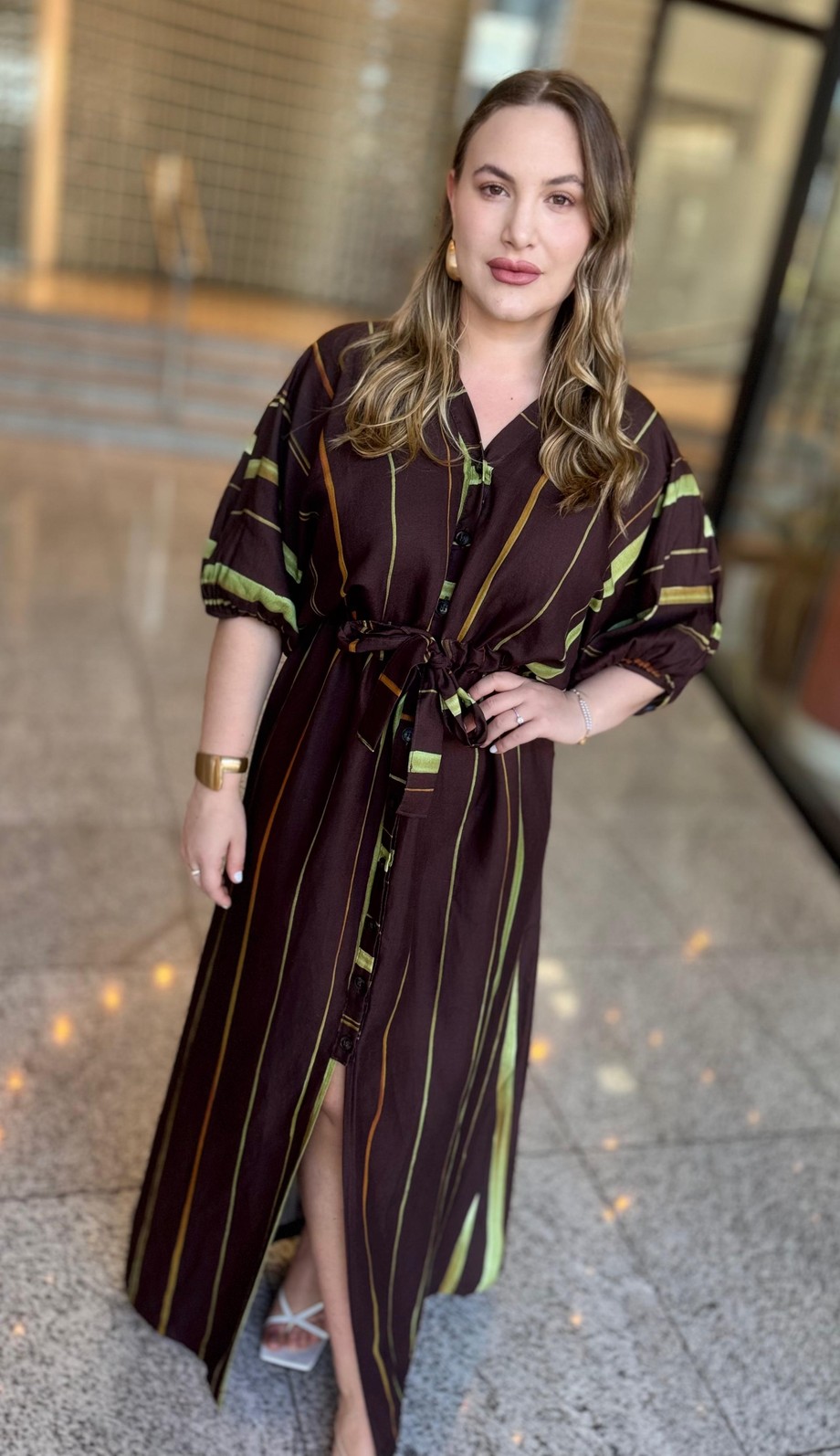 CHEMISIER LINHO ESTAMPADO GREEN WATERCOL FORUM CHEMISIER LINHO ESTAMPADO GREEN WATERCOL FORUM