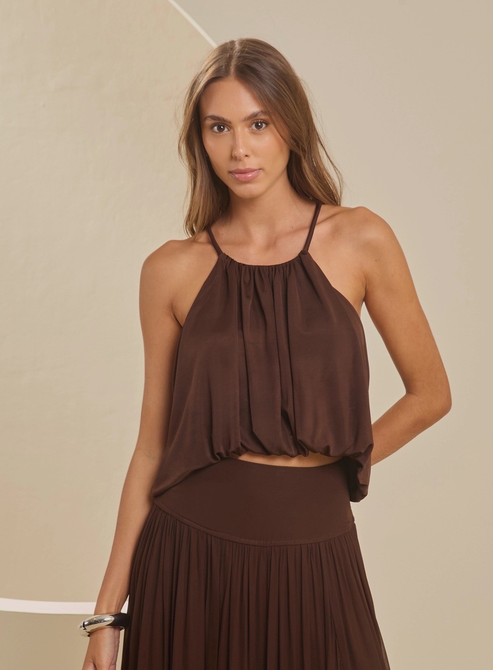 BLUSA BALONÊ MARROM CUMIN FORUM BLUSA BALONÊ MARROM CUMIN FORUM