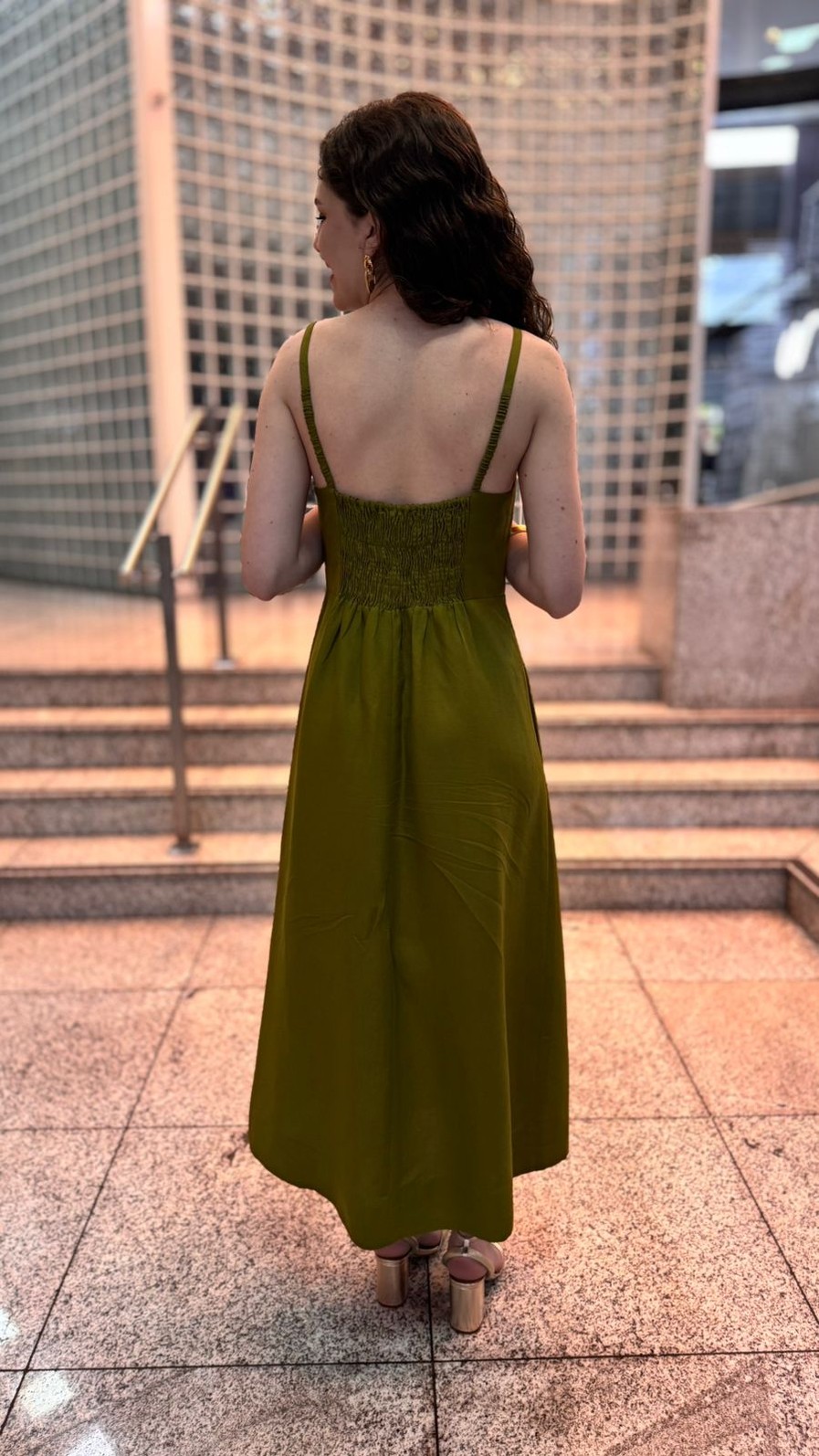 VESTIDO LONGO VERDE FIGO VERDE ANIMALE VESTIDO LONGO VERDE FIGO VERDE ANIMALE