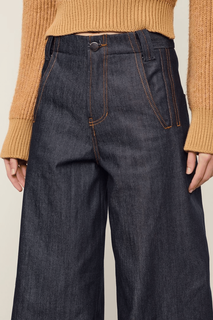 CALCA JEANS RETA RAW CINTURA ALTA ANIMALE CALCA JEANS RETA RAW CINTURA ALTA ANIMALE