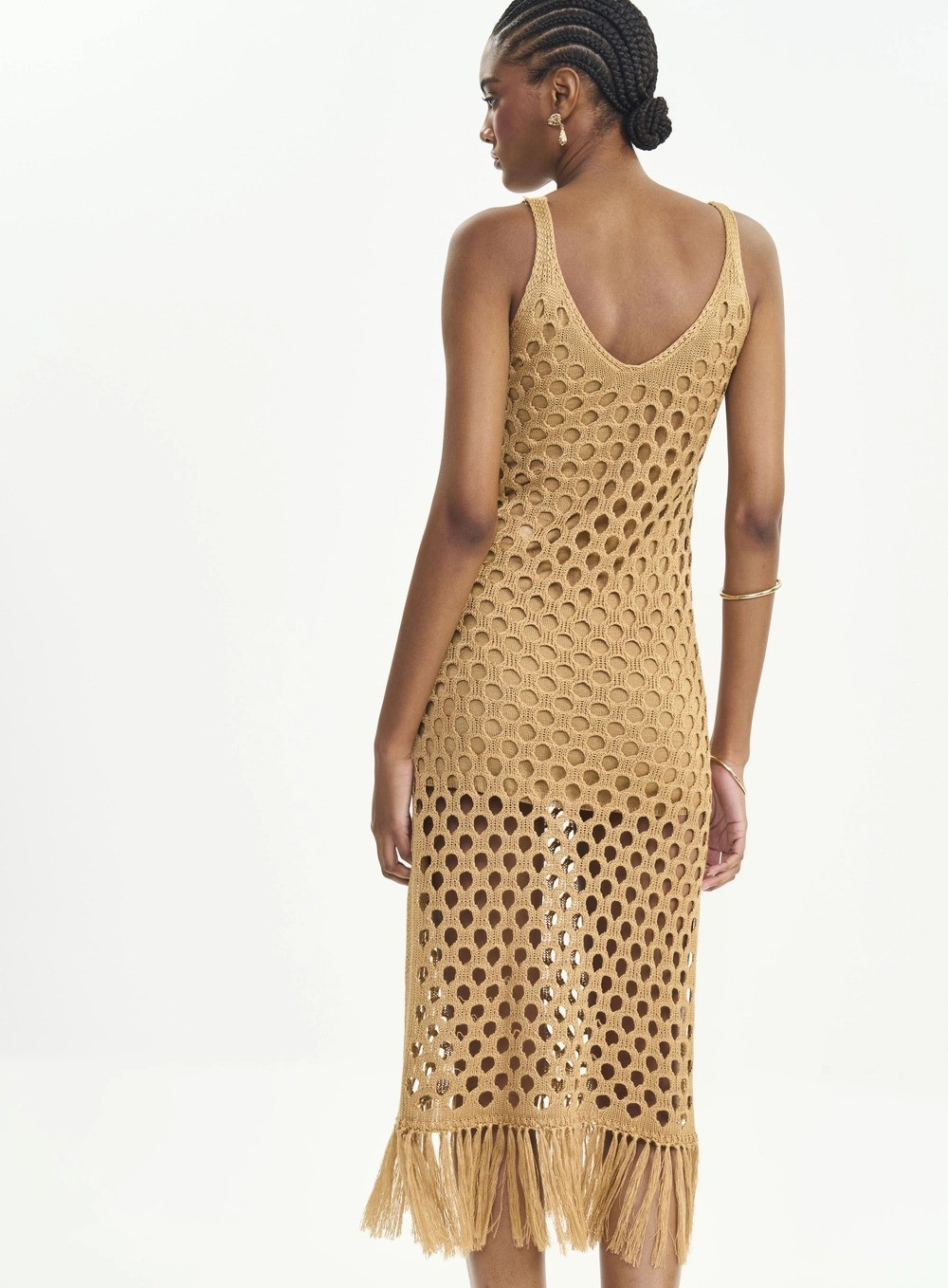 VESTIDO TRICO MARROM RUSTY IRON COLCCI VESTIDO TRICO MARROM RUSTY IRON COLCCI