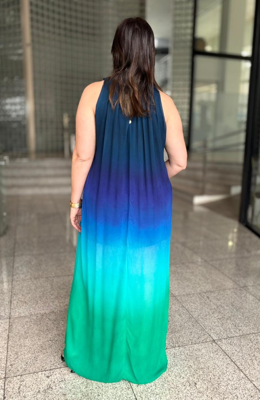 VESTIDO LONGO SEM MANGA ESTAMPADO LANÇA PERFUME VESTIDO LONGO SEM MANGA ESTAMPADO LANÇA PERFUME