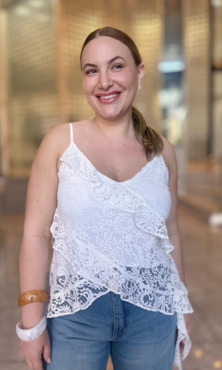 BLUSA BABADOS RENDA OFF WHITE MY PLACE BLUSA BABADOS RENDA OFF WHITE MY PLACE