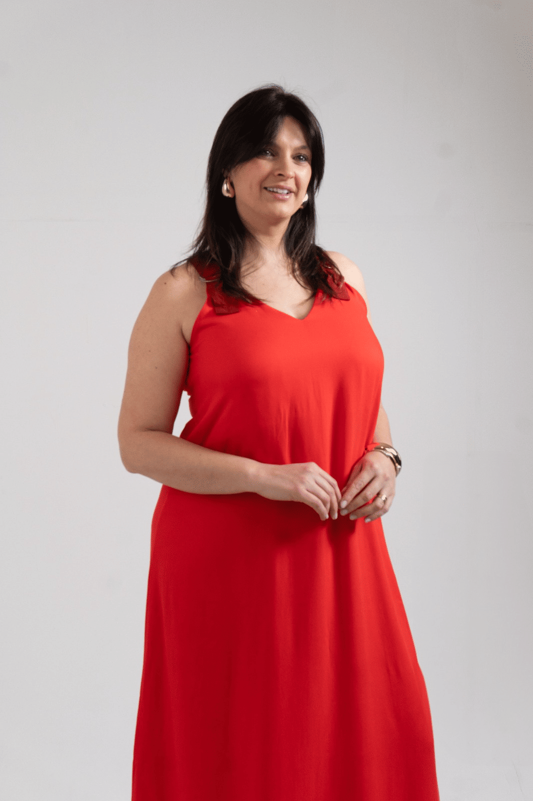 VESTIDO DETALHE LINHO VERMELHO CHILLI PEPPER FORUM