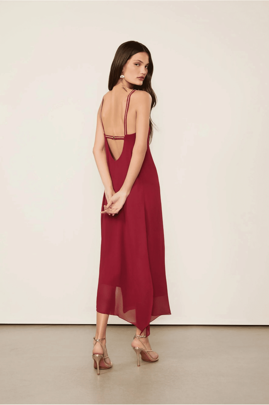 SLIP DRESS DE GEORGETTE VERMELHO WING ANIMALE SLIP DRESS DE GEORGETTE VERMELHO WING ANIMALE