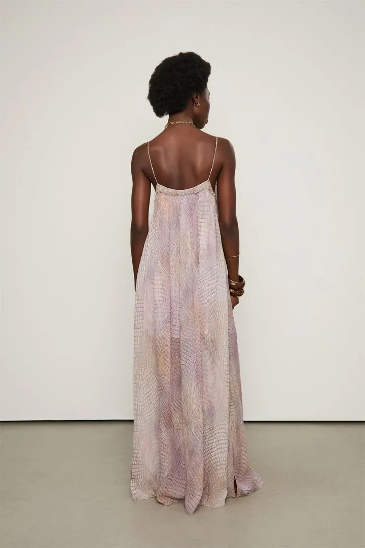 VESTIDO LONGO CROCO SELVAGIA ANIMALE VESTIDO LONGO CROCO SELVAGIA ANIMALE