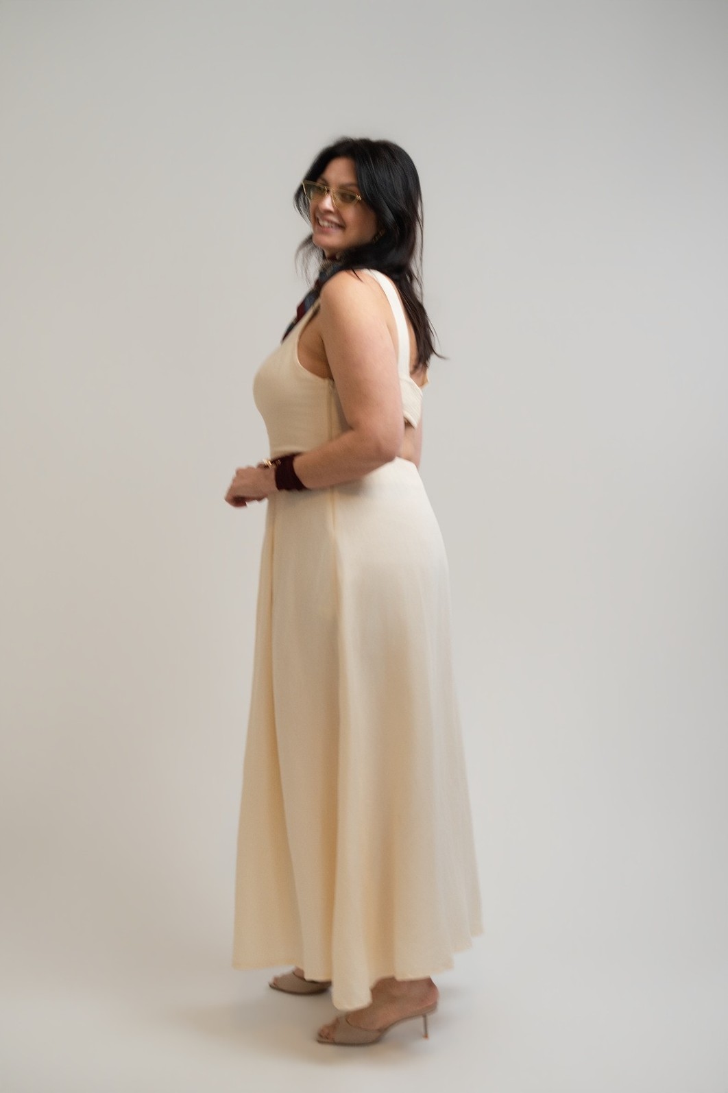 VESTIDO LINHO BEGE AFFOGATO COLCCI VESTIDO LINHO BEGE AFFOGATO COLCCI