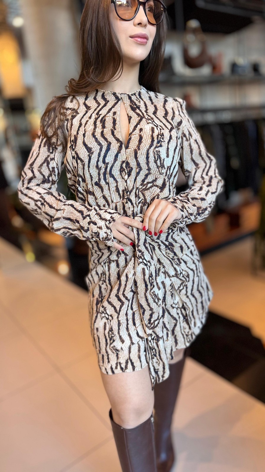 VESTIDO CURTO ML COBRA VINTAGE ANIMALE