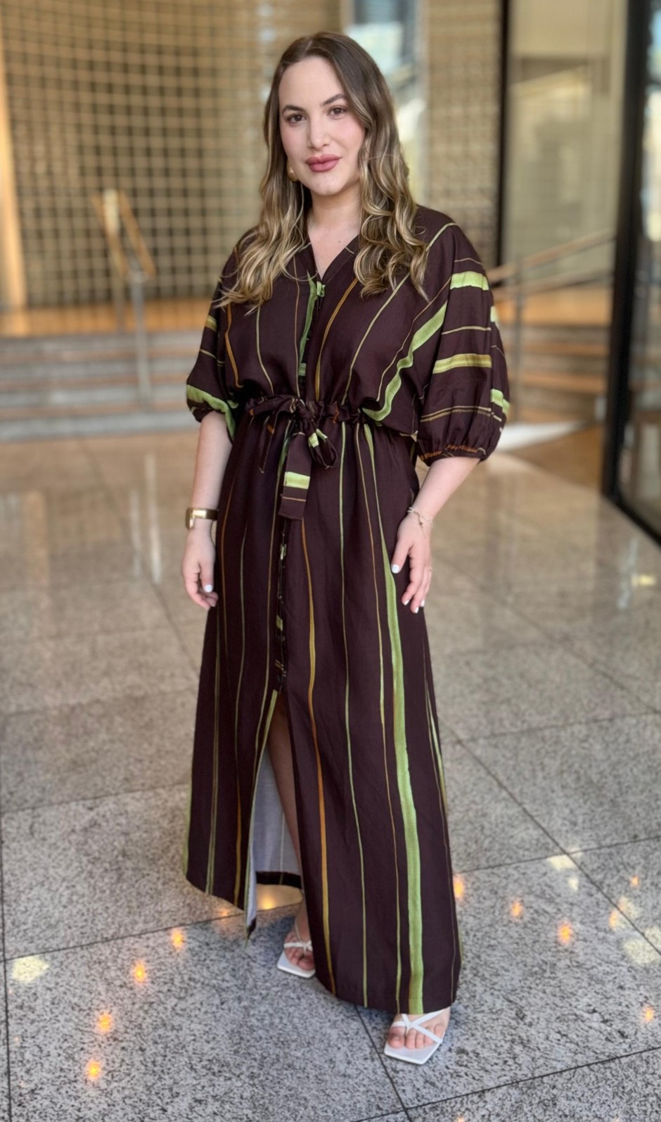 CHEMISIER LINHO ESTAMPADO GREEN WATERCOL FORUM CHEMISIER LINHO ESTAMPADO GREEN WATERCOL FORUM