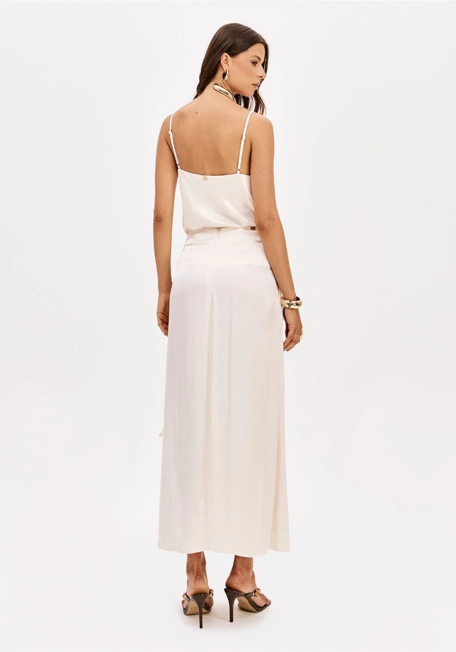 BLUSA ACETINADA DESCOLADA DE ALÇAS LANÇA PERFUME