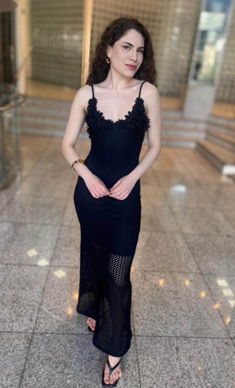 VESTIDO SUPER MIDI DE ALÇAS COM APLICAÇÃO LANÇA PERFUME VESTIDO SUPER MIDI DE ALÇAS COM APLICAÇÃO LANÇA PERFUME