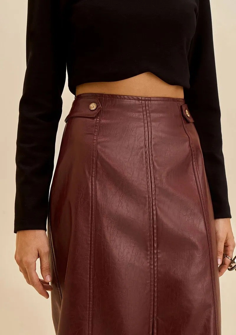 SAIA EVASE ALTA MIDI PU BORDO MORENA ROSA