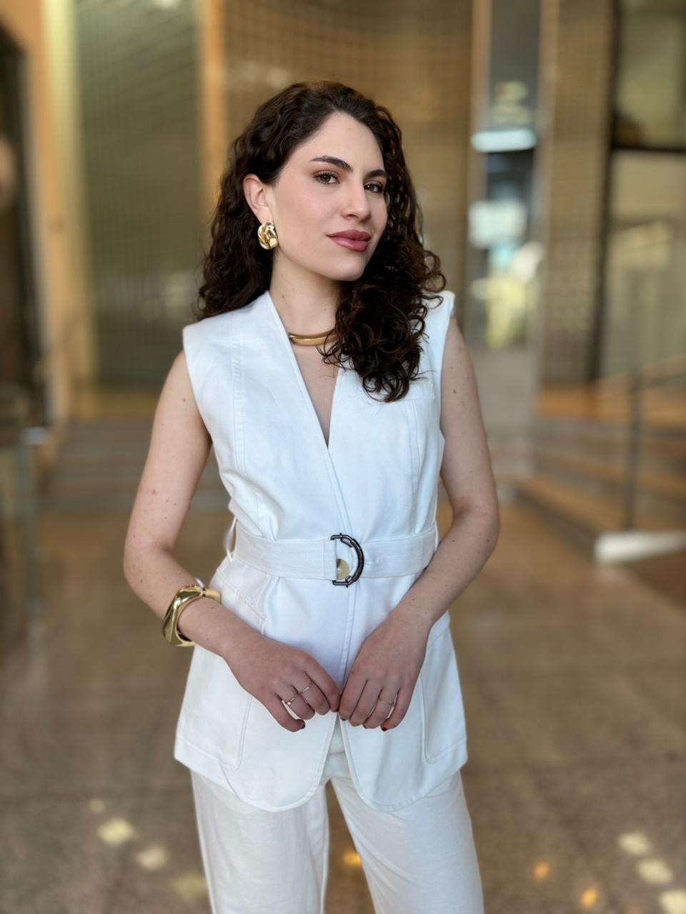 COLETE BOLSOS FRENTE OFF WHITE ANIMALE