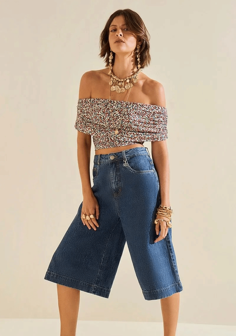 BERMUDA RETA ALTA MORENA ROSA BERMUDA RETA ALTA MORENA ROSA