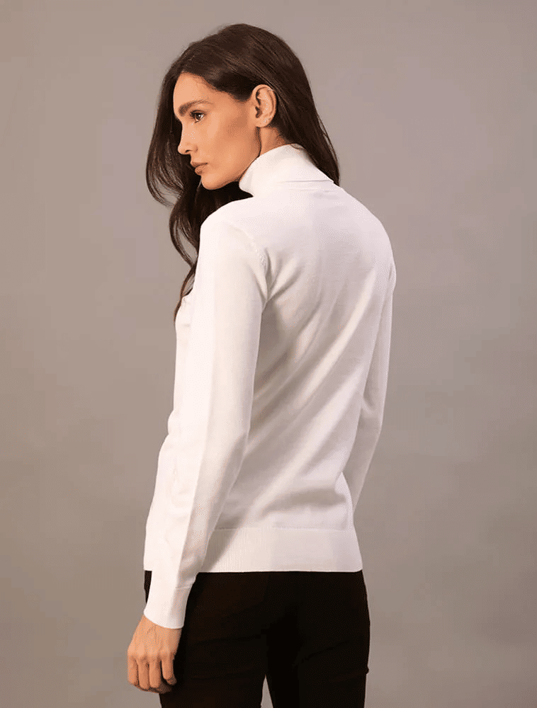 SUETER TRICOT BASICO GOLA ALTA OFF WHITE CALVIN KLEIN SUETER TRICOT BASICO GOLA ALTA OFF WHITE CALVIN KLEIN