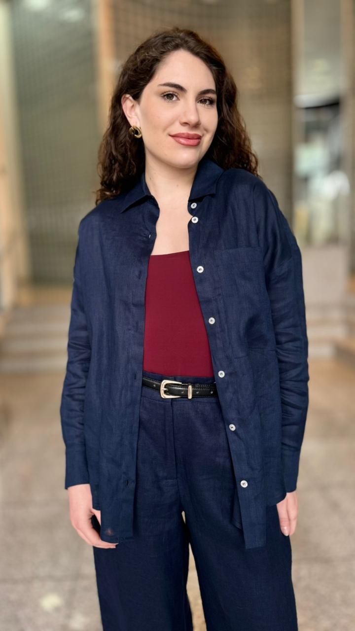 CAMISA CHLOE AZUL MARINHO CAMISA CHLOE AZUL MARINHO