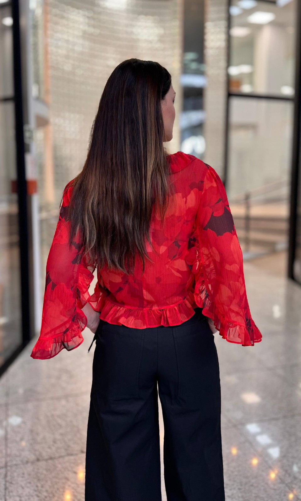 BLUSA SOLTA MANGA 7 OITAVOS MORENA ROSA